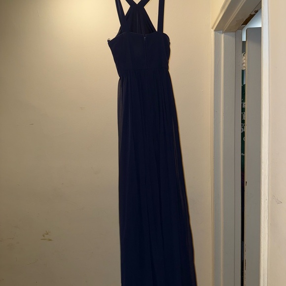 Elegant Blue Cross-Back Dress - Picture 2 of 4